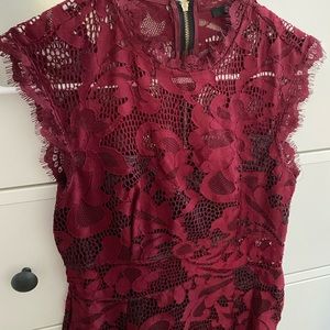 Deep red lace dress from Forever21